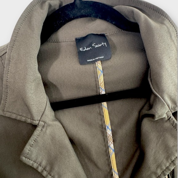 NWOT Eden Society Jacket Womens Size M Olive Green zipper buttons and Drawstring - Picture 3 of 7